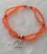 Exclusivité kassaora !! bracelet en perles orange double rangs pendentif arbre argent