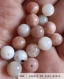 Perle - pierre de lune orangé - 40 perles 8mm