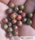 Perle - unakite  - 10 perles 6mm