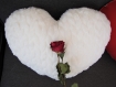 Coussin coeur fourrue amour saint valentin housse rembourrage mariage alliance - cadeau femme anniversaire