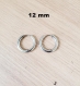 Boucles d'oreilles anneaux créoles acier inoxydable plaqué or ou argent femme et homme mixte 8mm, 12mm, 2 cm