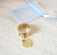 Bague anneau cœur breloque pampille acier inoxydable plaqué or femme tailles au choix 52 54 57 59 62 64