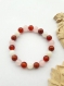 Bracelet perles pierres minérales naturelles 8mm fertilité jaspe rouge, pierre de lune, cornaline, quartz rose, bijou artisanat fait main
