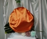 Bonnet grande taille en wax et satin orange réversible