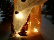 Jolie veilleuse renard en verre peint à led hauteur=14cm nomade elle accompagne les enfants dans les rêves et les activités, personnalisable