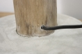 Lampe de table / lampe en bois de cyprès / abat-jour textile gris / branche d'arbre / pied en ciment / 220v