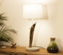 Lampe de table / lampe en bois / cyprès /  pied ciment / abat-jour / Éclairage indirect chaud / design / naturel / 220v