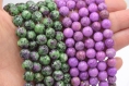 Perles gemmes naturelles  Ø8mm couleur  medium orchid et rubis zoisite,  gemstone  rondes  par lot de  20/40 perles.