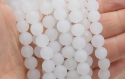 Lot perles jade blanc givré Ø4mm-6mm- 8mm -10mm - perles de gemmes lot de 20/50 unités