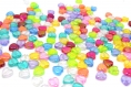 Lot de perles 'coeurs multicolores 8mm ab - lot de 50/100 unités