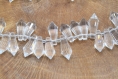 Perles de verre gouttes  lustre à facettes  - lot de 5/10 perles