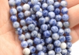 Lot de perles de gemmes bleue taché ronde 6mm blue spot - lot de 20/50/100 perles