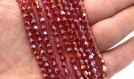 Perles facettes  verre toupie rouge ab 4mm - beads glass beads 4mm red ab 5/32