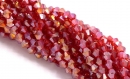 Perles facettes  verre toupie rouge ab 4mm - beads glass beads 4mm red ab 5/32