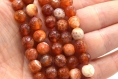 Perles agates grade a  rondes facettes 8mm orange rouge  par lot de 20/47 unités