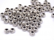 Perles rondelle 7mm argent tibétain grand trou  - metal beads - lot de 20/50 unités