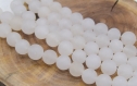 Lot perles jade blanc givré Ø4mm-6mm- 8mm -10mm - perles de gemmes lot de 20/50 unités