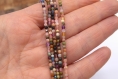 X50 perles de gemmes mixtes multicolore 3mm -