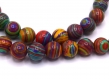 X30 perles ronde malachite multicolore 8mm 5 couleurs