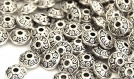 Perles intercalaires bicône couleur argent brillant  6x4mm bead spacers - metal beads lot de 30/50 perles pm13a