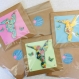 Carte origami colibri et papillons tropicaux 