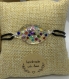 Bracelet en coton ciré et perles en résine uv
