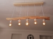Lustre en bois flotté, suspension luminaire en bois flotté , lampe suspendue contemporaine, lampe de plafond, éclairage en bois de pendentif