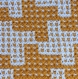 Snood ou col fermé tricoté main au tricot mosaïque de couleur crème, ocre et rouille