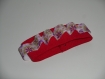 Bracelet support de tubes d'analyses- rouge/fleurs violettes - taille m