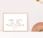 Affiche famille lapin, affiche famille personnalisee, affiche chambre bb, decoration chambre bebe, cadeau personnalise