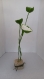 Fleurs blanches sur cube, fait main, papier mâché, fleurs éternelle, à offrir ou pour sa décoration, cube de 5 cm et hauteur de 25 à 37 cm