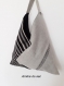 Sac origami jean gris et tissu en laine