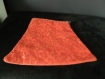 Trousse plate en tissu rouge orangé