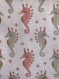 Trousse de toilette et sa double trousse, blanc, rose, gris clair, hippocampes licornes