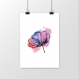 Affiche minimaliste flower aquarelle