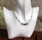 Collier ado graine-perles de rocaille-verre vert et bleu modèle 