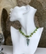 Collier pendentif agate arbre-jade-graine-verre bohème vert modèle 