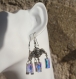 Boucles d'oreilles métal argenté et swarovski transparent modèle 