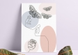 Illustration  a3  dessin épuré femme, affiche visage femme, femme et papillons, visage femme profil, cadeau noel dessin femme, illustration minimaliste femme