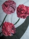 Tableau patchwork 34x43cm style vintage fleurs - vase - dentelle