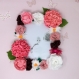 Cadre photo fleuri décoré avec des fleurs faites main en papier