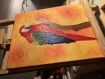 Tableau perroquet en peinture 