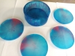 Dessous de verre (bleu et rose)
