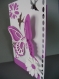 Carte à personnaliser 3d papillon fleur oiseaux fuchsia blanc bonne fête ou prénom faite main 