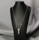 Sautoir collier gothique araignée larvikite pendule - un bijou mystique et envoûtant