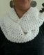 Snood double au crochet blanc  acrylique laine