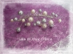Peigne à cheveux avec des perles en verre nacrées ivoire et grise pour mariage