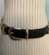 Vintage,ceinture cuir véritable,décor tête méduse couleur d’or t95x5cm modèle rare,made in france,occasion bon état