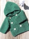  paletot vêtement bébé veste à capuche tricot fait main12 mois