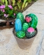 Pierres peintes cactus cactus peints pot cactus